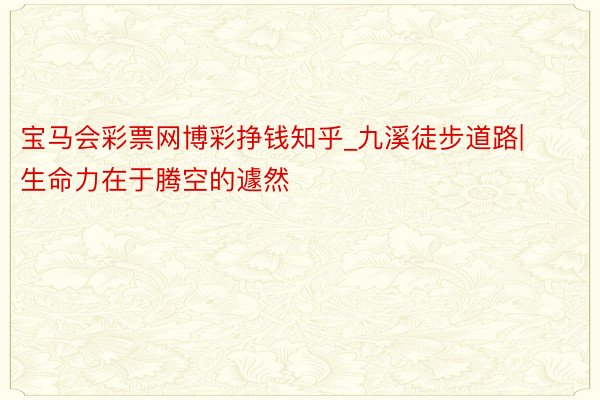 宝马会彩票网博彩挣钱知乎_九溪徒步道路|生命力在于腾空的遽然✨